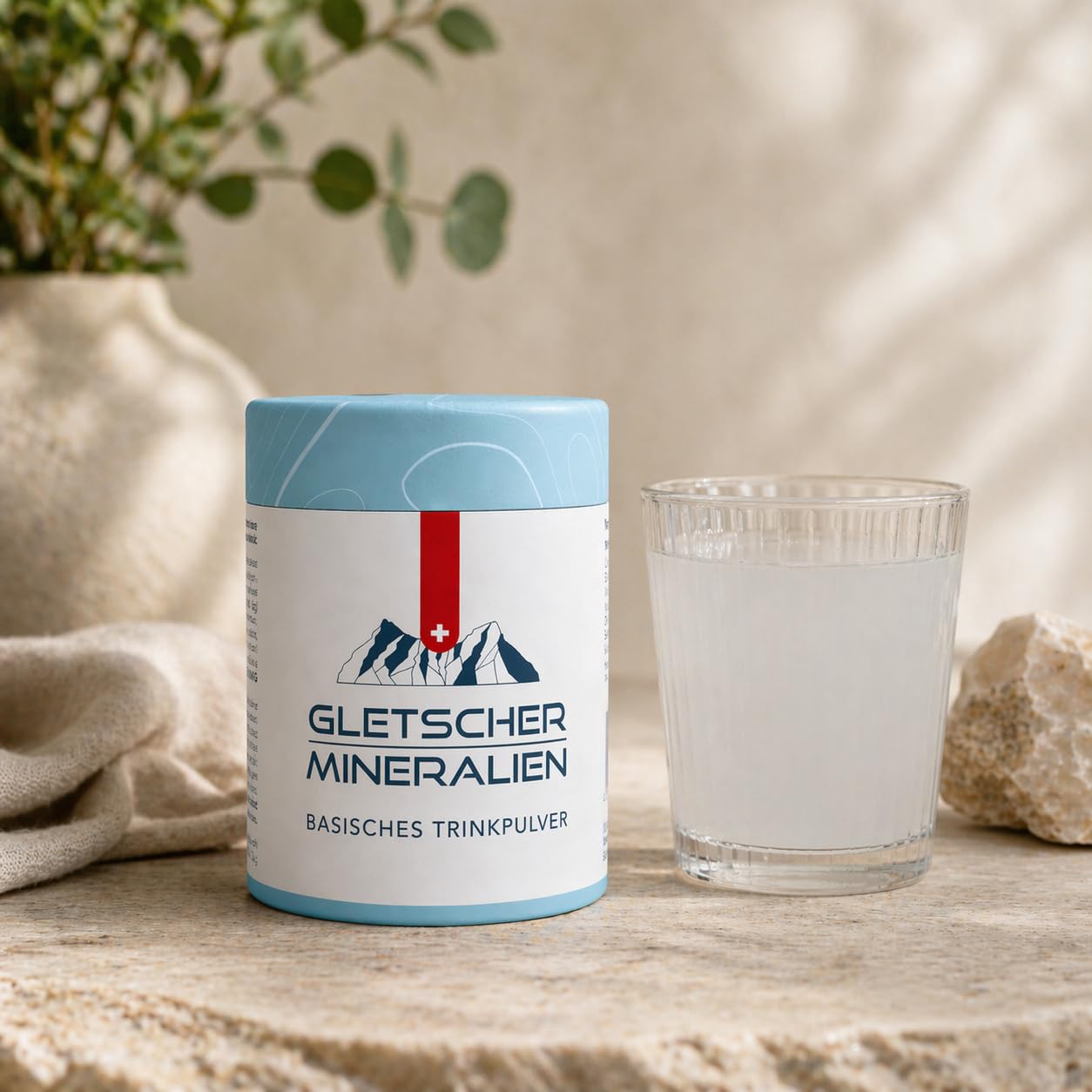 Gletschermineralien® Basenpulver - Mineralpulver des Gotthard Massivs - Premium Schweizer Mineralien Pulver - Naturreines Basenkonzentrat - Basenkur für Säure Basen Balance - 200g