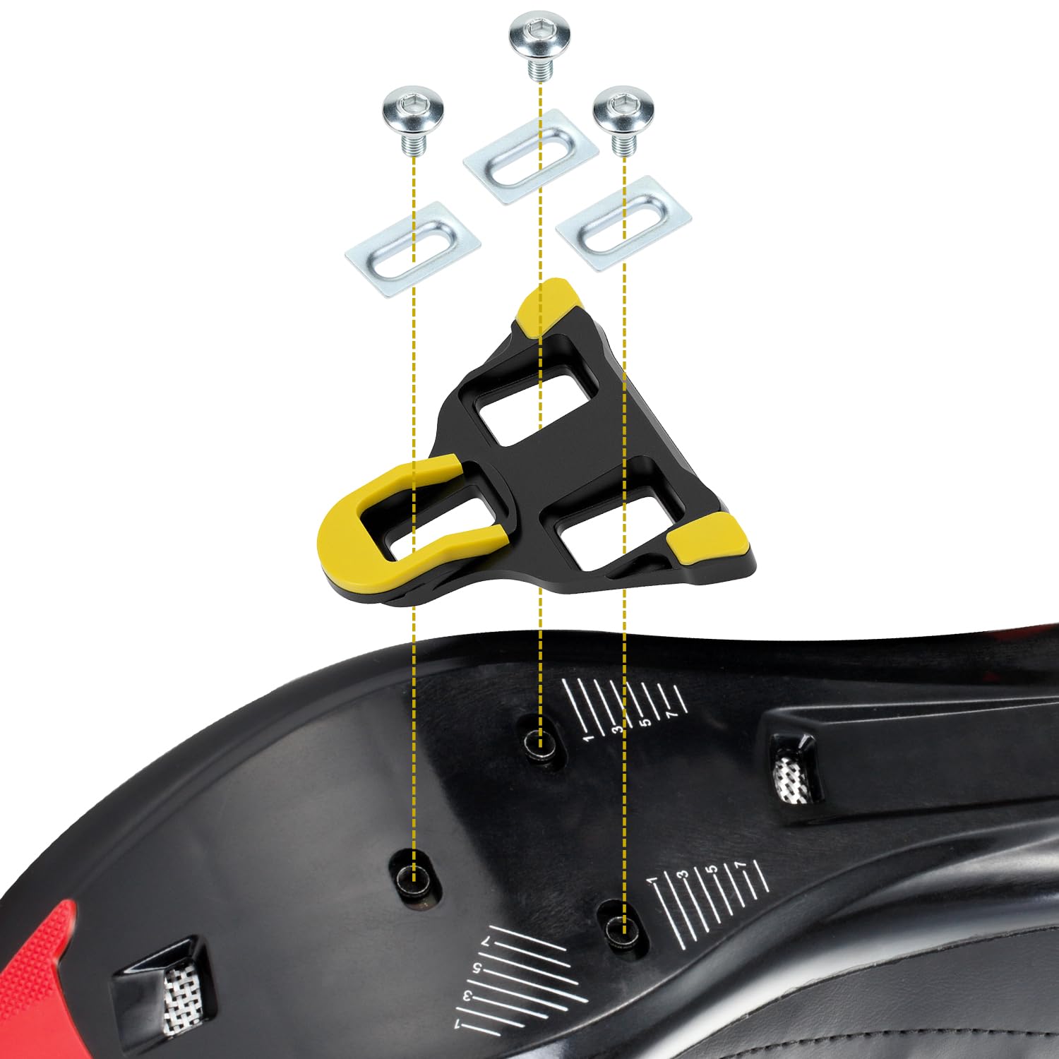 QWORK Knagi na pedały, zestaw spinek rowerowych, kompatybilny z systemami Shimano SPD SH11 SH12 SH10 SH51, do rowerów szosowych, kolarstwa halowego, MTB