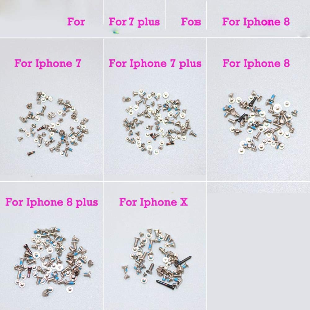 Tornillos de fijación completa ChengHaoRan para 4 5 5S 5C 6g 6 Plus 6S 6S Plus 7 7plus 8 8 plus x Pernos de reparación Accesorios móviles, Para 5c
