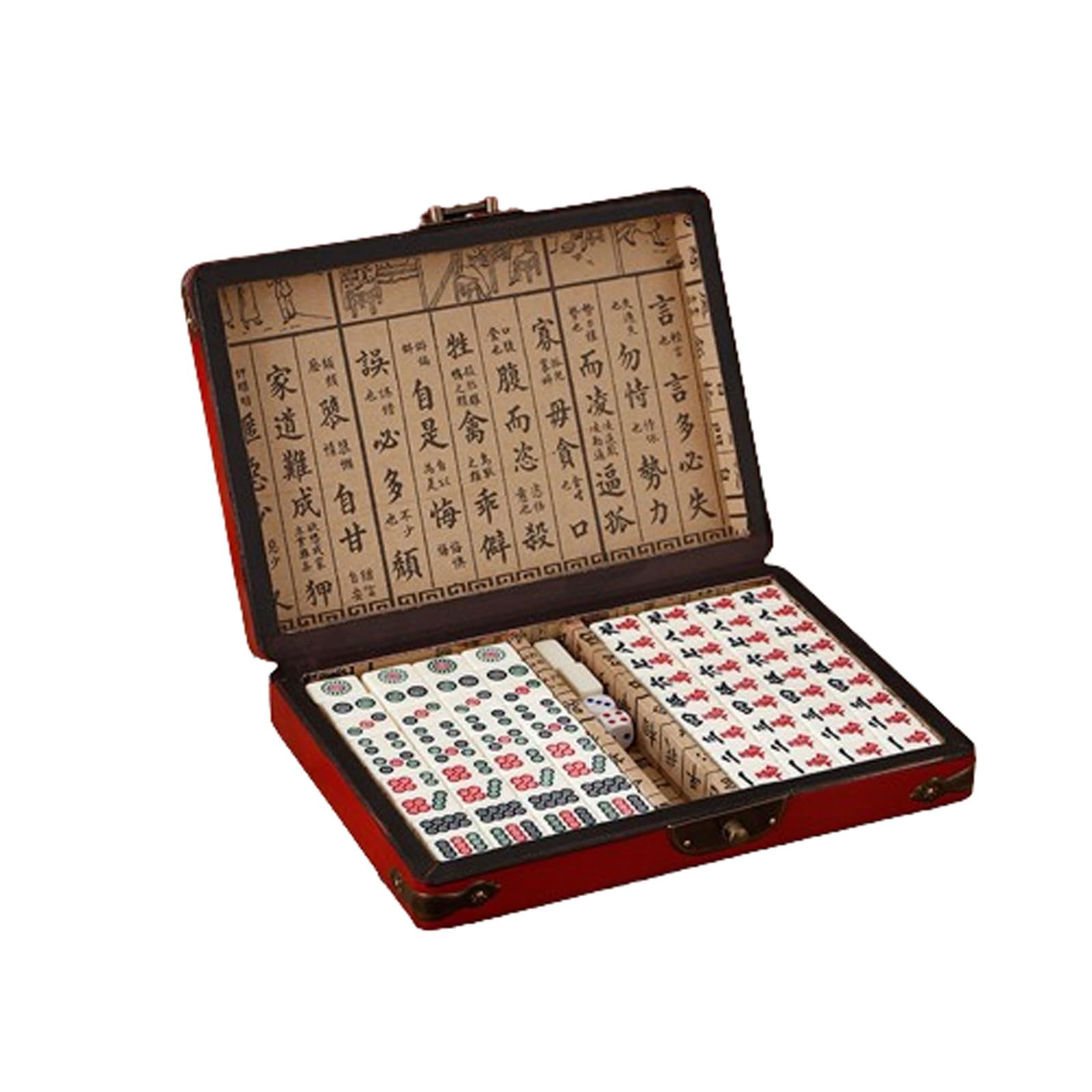 Blissbuilt Classic Mahjong Game Set,Retro Mahjong,Mahjong Set With Box,Chinese Traditional Mahjong Set,Ideal Board Game,Antique Mahjong，for Party Family Game