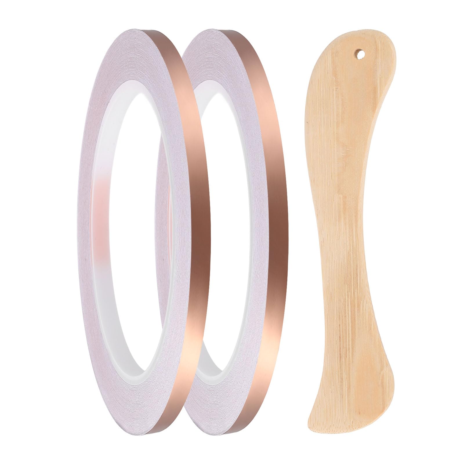 DEFANEX 2Pcs Copper Foil Tape (6mm x 20m) - Single Conductive Adhesive Tape with Correction Tool for Guitar EMI/RFI Shielding/Electrical Repairs/Crafts/Stained Glass/Paper Circuit โ image 1
