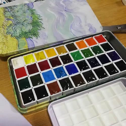 Miniatura 4 de FCLUB Paleta de acuarela vacía, 40 pozos con tiras magnéticas y 2 ligeros