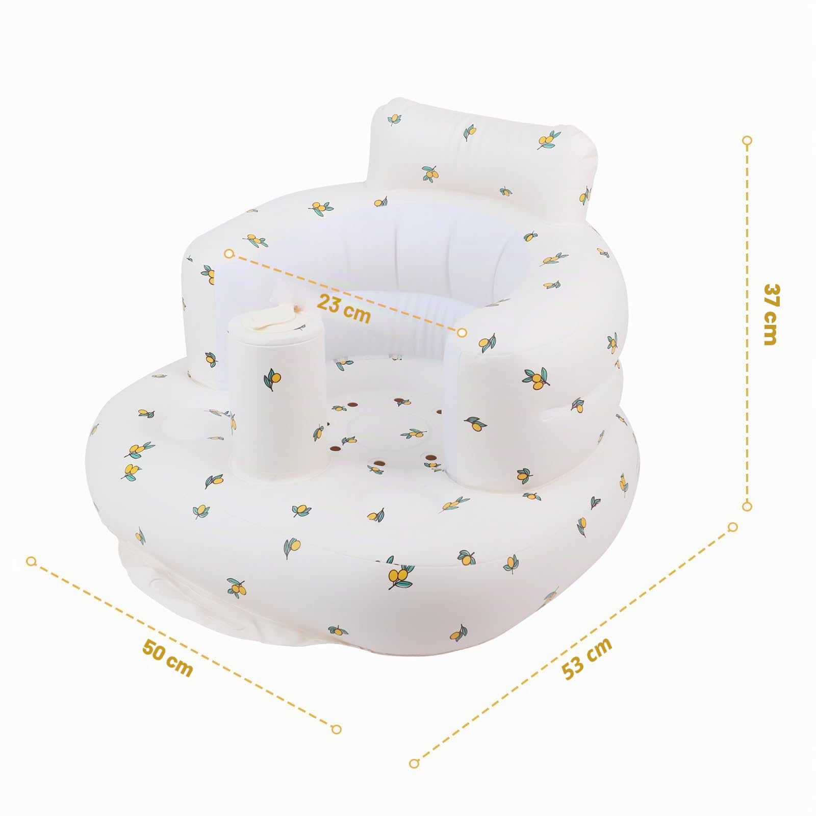 EKEPE Siège gonflable pour bébé à partir de 3 mois - Siège au sol - Siège bébé pour tout-petits - Chaise gonflable avec pompe à air intégrée - Oliver Flower