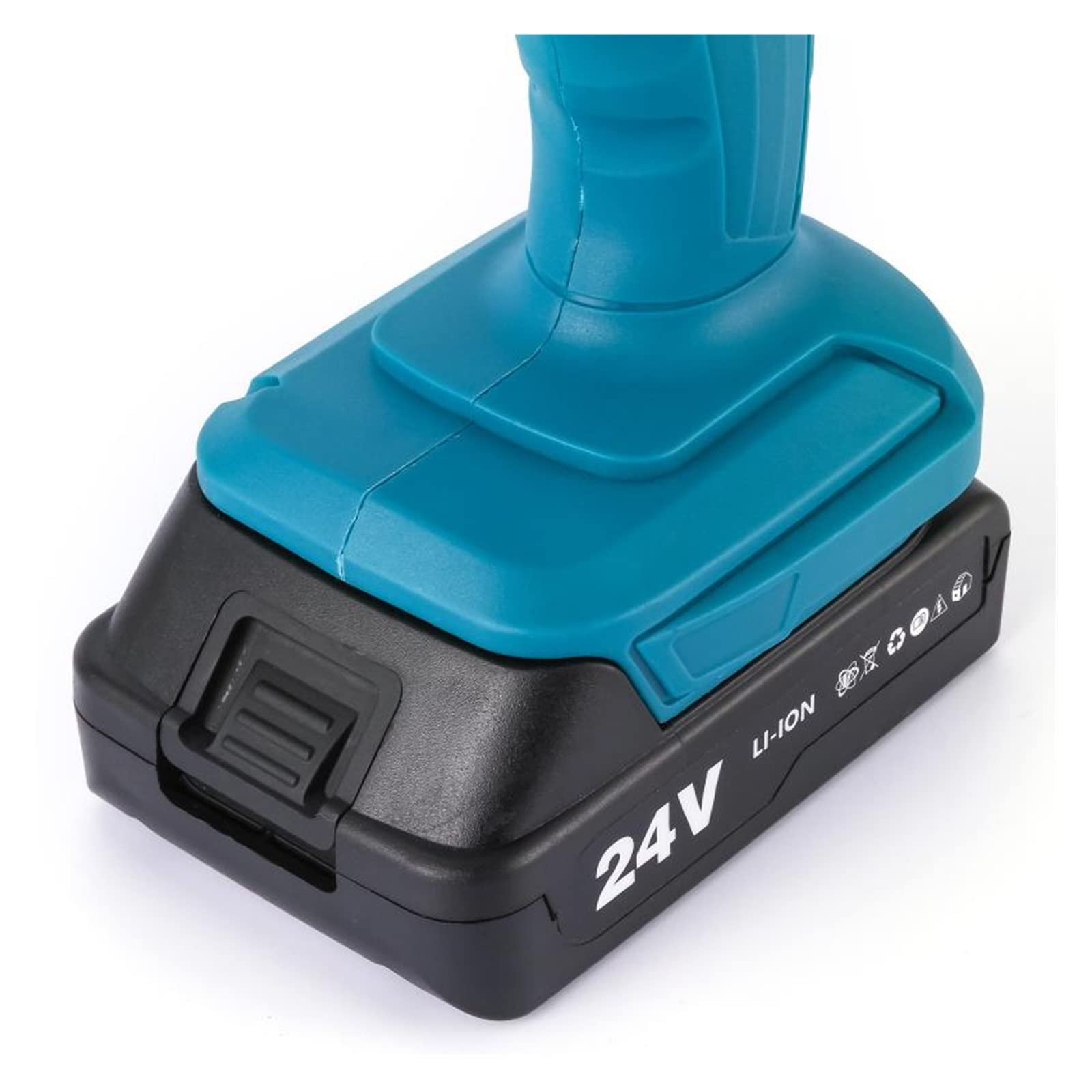Przystosowany do baterii 24V akumulatorowa elektryczna piła łańcuchowa z baterią litową przenośne elektronarzędzie do cięcia drewna Narzędzie DIY(Blue with 2 battery)