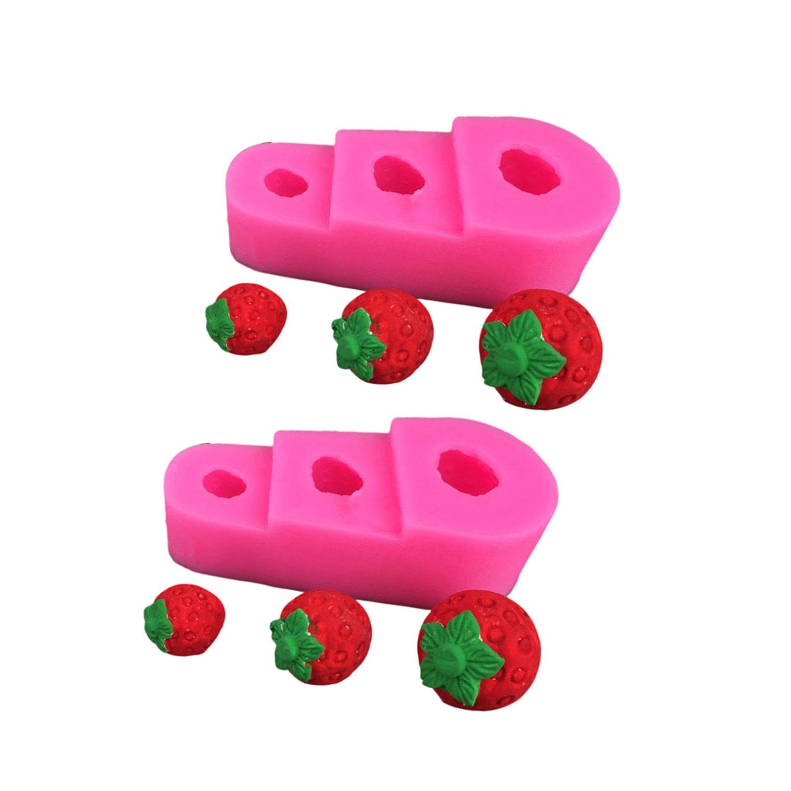 Tsophreniq 2Pcs 3D Fruit Silicone Cake Mold 3-Cavities Fruit Shape Silicone Molds for Chocolate Cake Baking Making Baking Molds