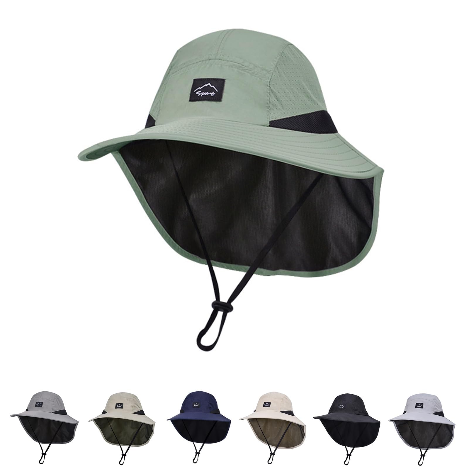 ZOORON Kids Sun Hat with Neck Flap UPF 50+ Beach Hats for Baby Boys Girls