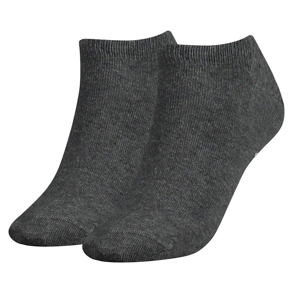 Tommy Hilfiger Women's Sneaker 2P Ankle Socks, Middle Grey Melange, Size 39