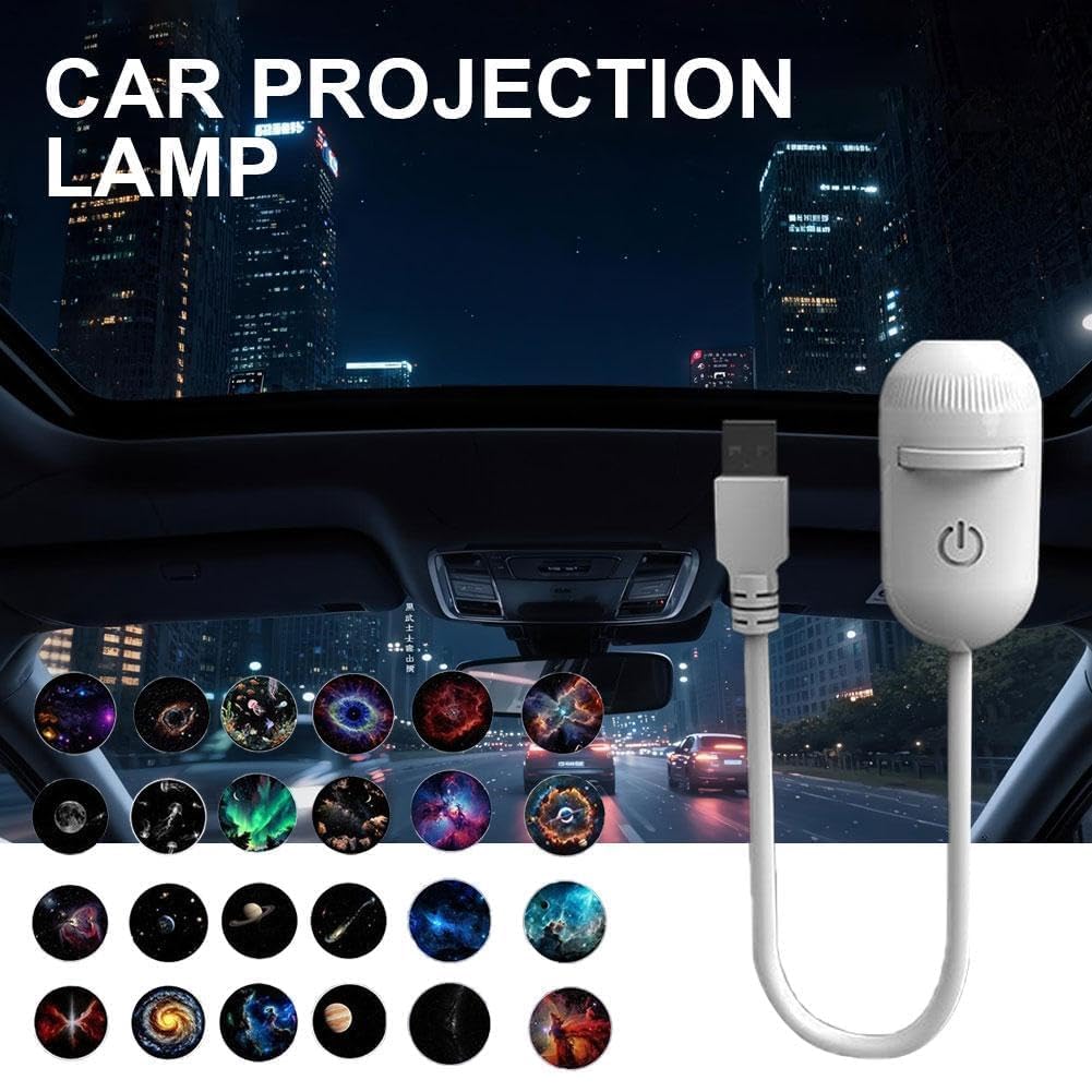 Proiettore Notturno Galassia 2 in 1, Proiettore USB per Cielo Stellato con luminosità regolabile, Portatile Plug-And-Play Hd Star Projector Proiettores(Con 24 Film)[Classe di efficienza energetica A]