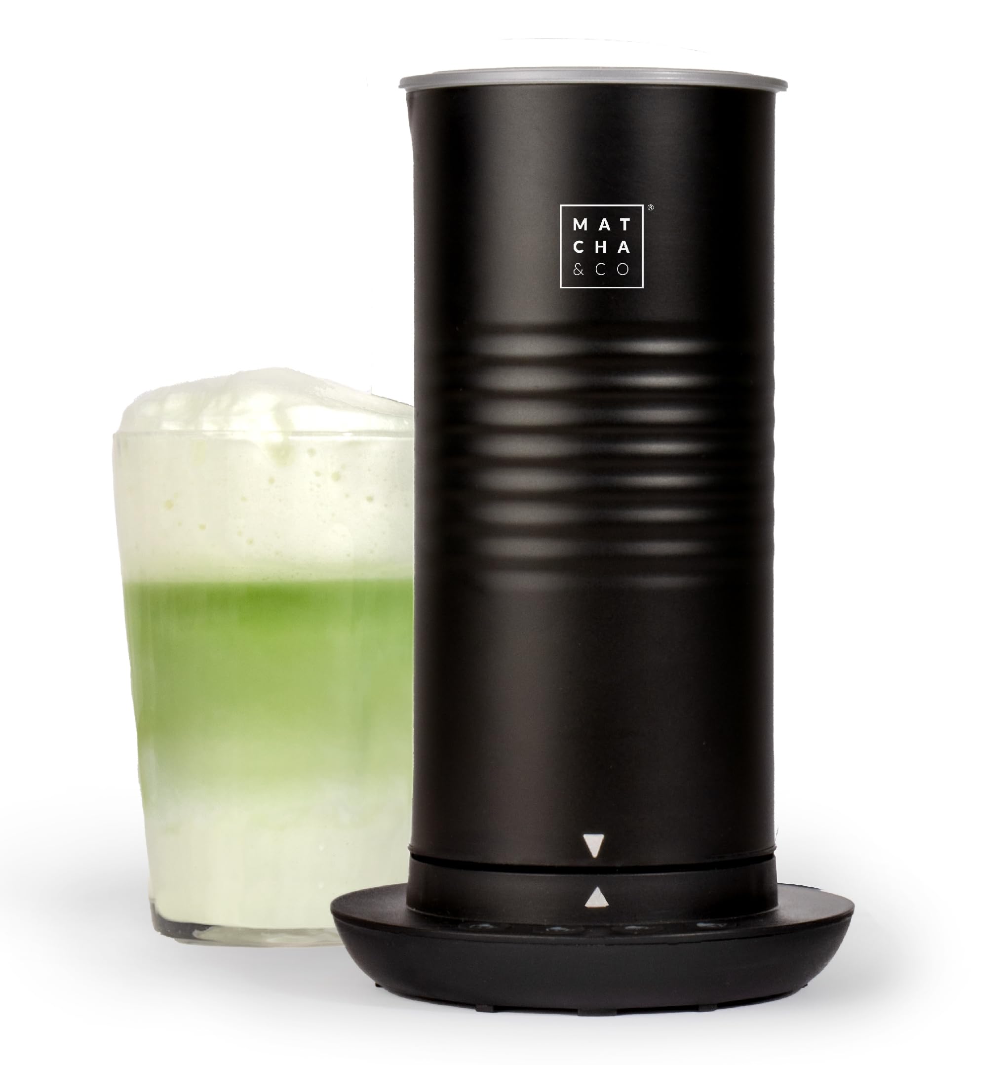 Matcha & CO - Espumador/calentador de Leche Automático 500W. Capacidad de 300 ml para espumar leche caliente/frio. Base 360º. Prepara tus lattes, capuchinos y chocolates en menos de 60 seg.