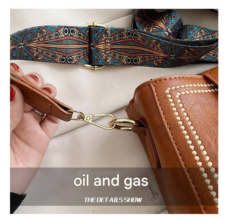 Image of Women PU Retro bucket Handbag | Shoulder Bag | Messenger Bag (Dark Brown)