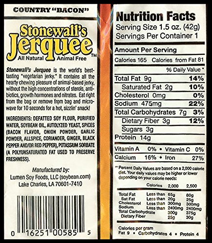Stonewall's Jerquee, Country Bacon, 1.5-Ounce (Pack of 16)