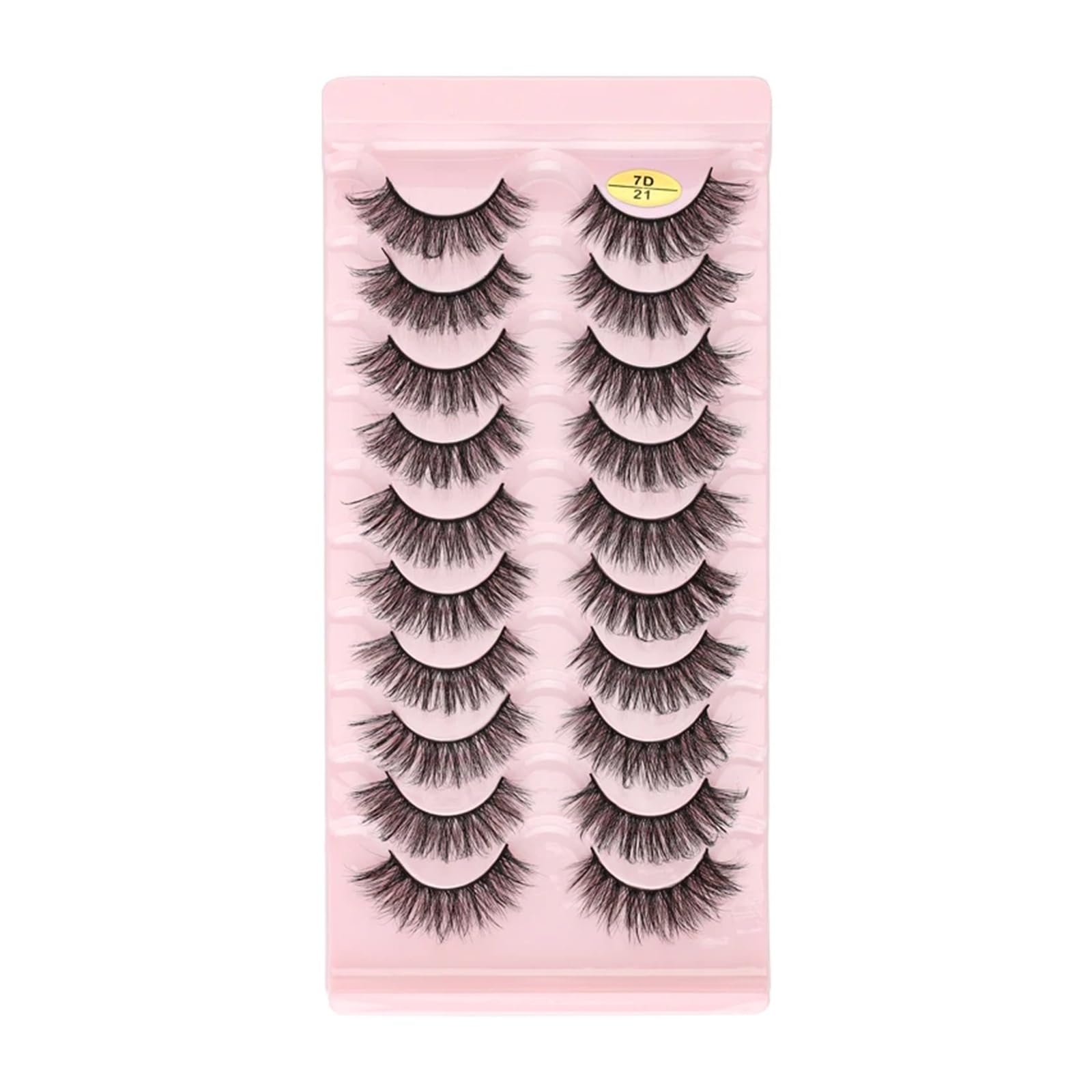 UAMOU Ciglia volume soffici e dense arricciature russe ciglia finte estensione occhi visone ciglia russe fatte a mano Cheerfully (Color : 10pairs 7D-21, Size : 5 Boxes)