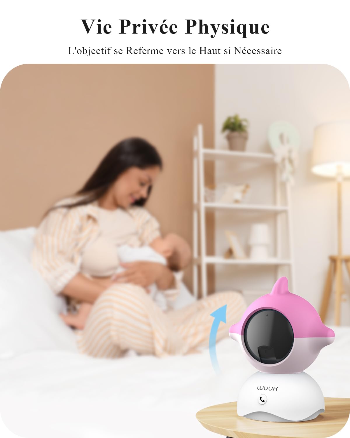 WUUK 2K 5.5" Babyphone Camera,Video Camera Bebe avec APP,360°PTZ Surveillance,Détection des,Appel en Une Touche,Mouvements/Température/Son,Berceuse à Bruit Blanc,Connexion Stable de 305m,2 Pack