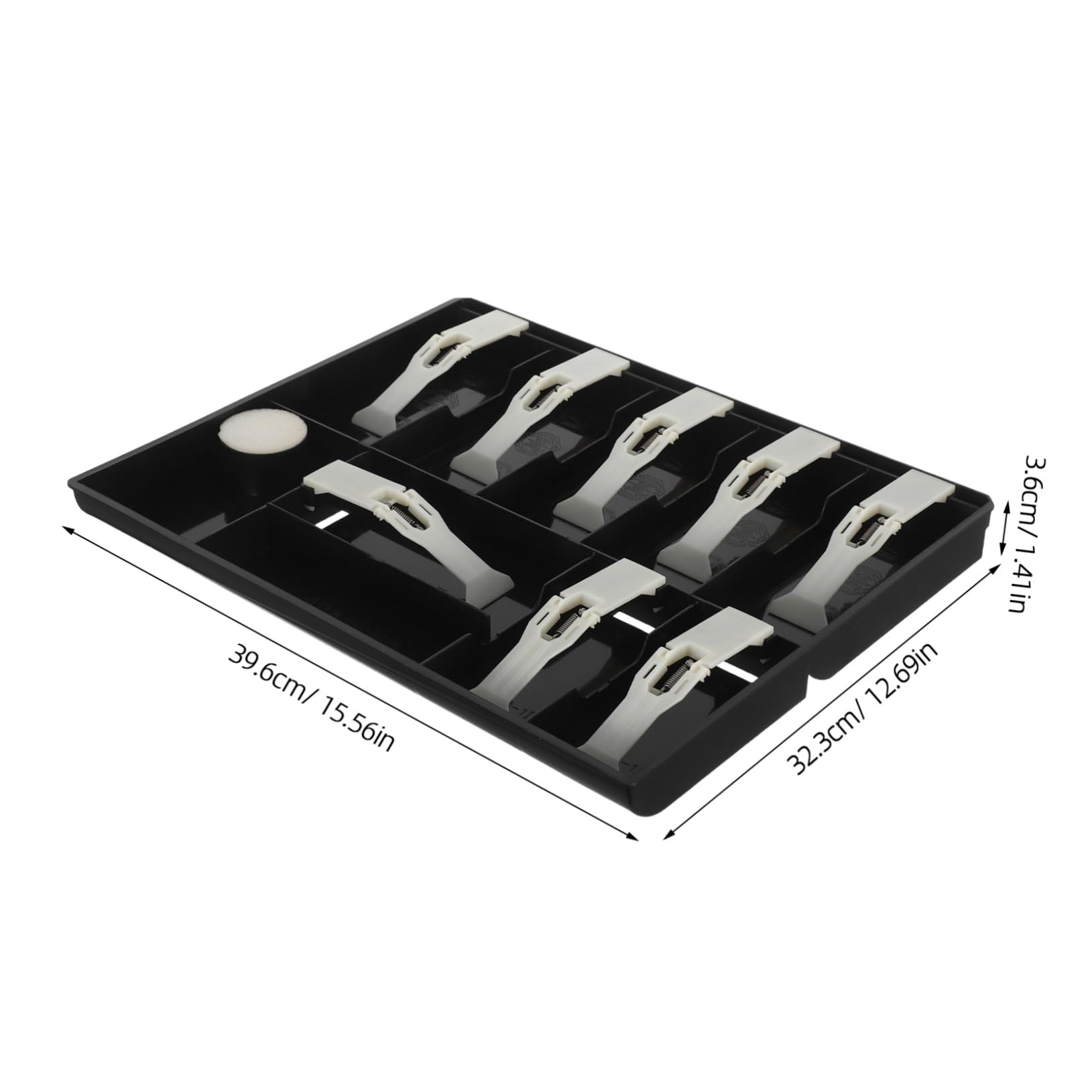 Vassoio per Contanti con Clip Organizer in Plastica per Cassa con Scomparti Vassoio Portamonete per Negozio e Supermercato