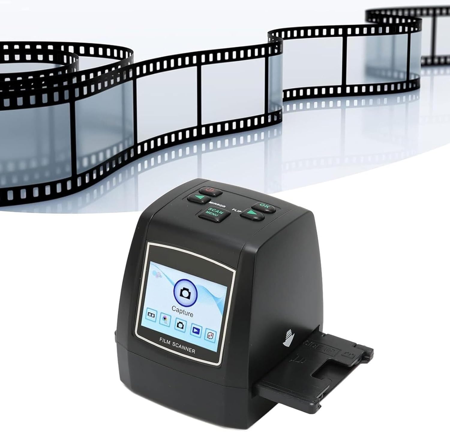 Mini Digital Film Slide Scanner, Photo Scanner, Automatically converts 135, 126kpk, 110, 8, Monochrome Slides to 220,000 Pixel JPEG Images