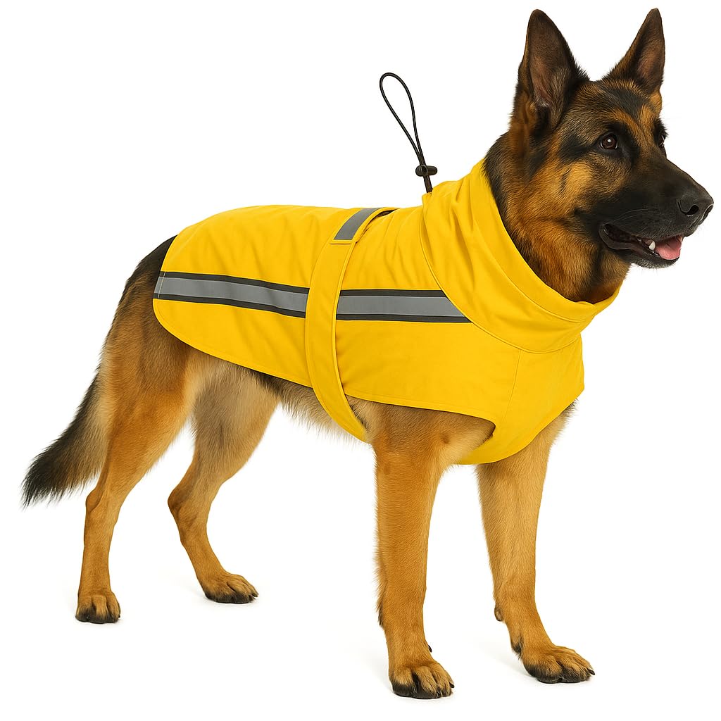 imperméable Chien - Ciro Jaune - Taille A:80cm B:69cm C:89-98cm - Polyester - Bandes réfléchissantes