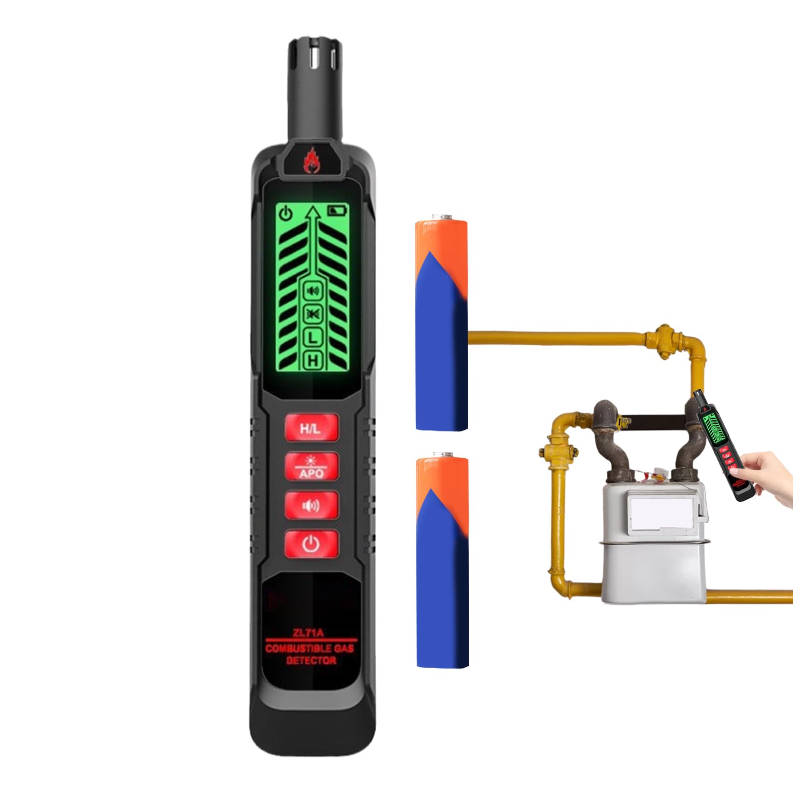 Détecteur de Fuites de Gaz,Avertisseur de Gaz Portable - Analyseur Portable Précis pour Sécurité Maison Cuisine Intérieur Restaurant Hôtel Voiture