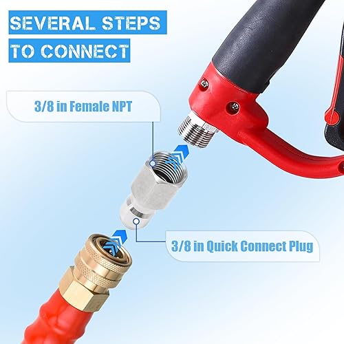 Miniatura 5 de 2 acopladores para lavadora a presión, enchufe macho de conexión rápida de acero inoxidable de 14 o 38 pulgadas, conector NPT hembra de 14 o 38