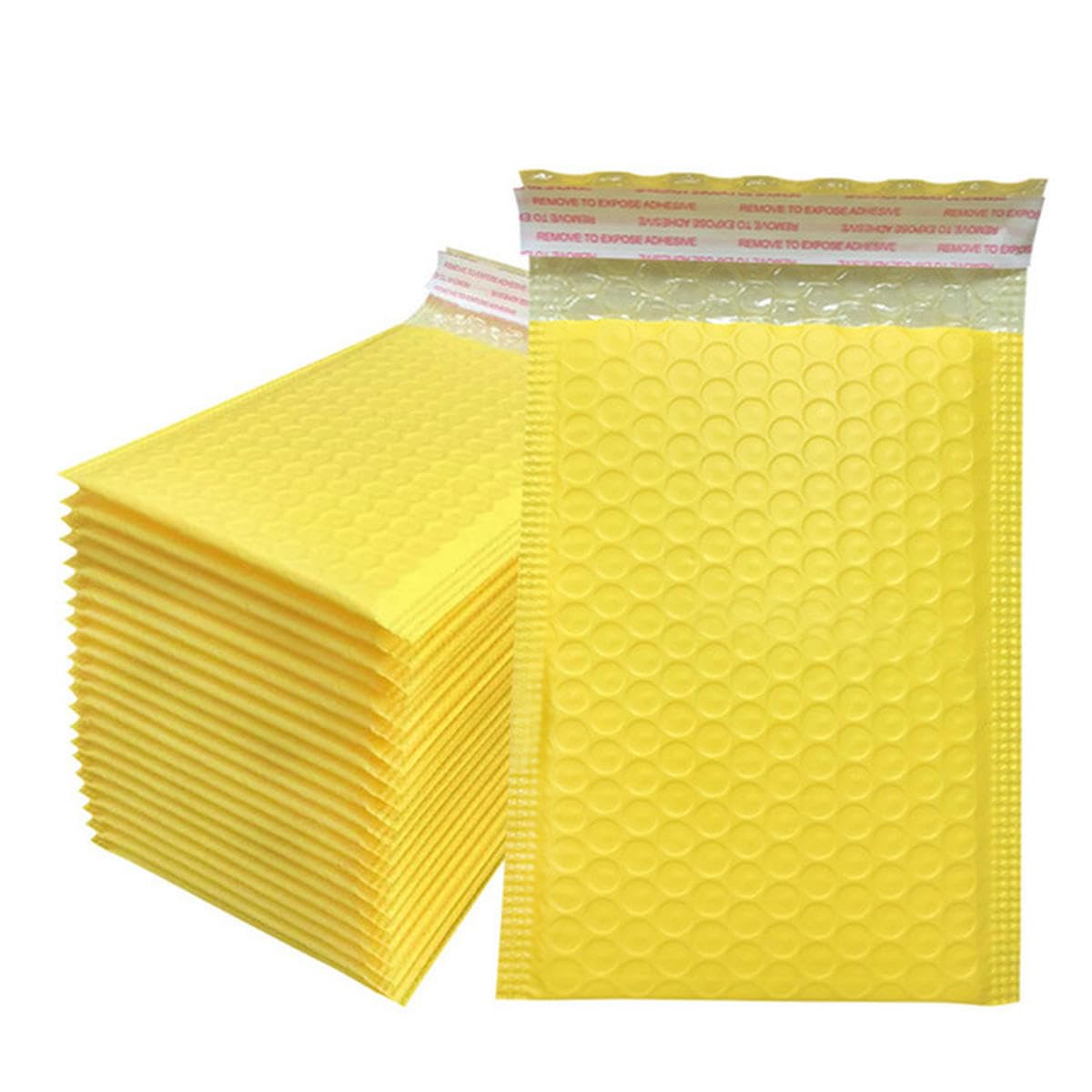 Lot de 50 enveloppes à Bulles Roses, rembourrées, doublées de Bulles, for l'expédition, l'emballage et l'expédition, Auto-adhésives (Jaunes)