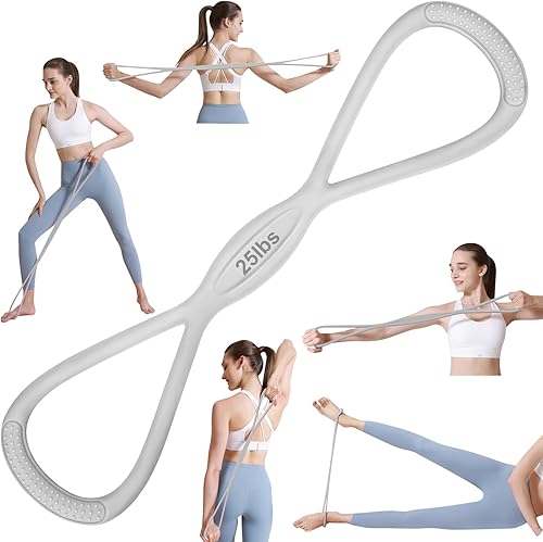 Miniatura 12 de Banda de Resistencia Figura 8: Bandas de Resistencia con Asas para Entrenar - Bandas de Resistencia en Forma de 8 para Mujeres - Bandas de Ejercicio
