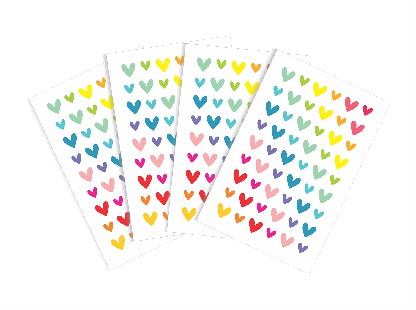 Heart Stickers Valentine's Day Heart Scrapbook Stickers Love Shape Heart Self-Adhesive Stickers Total Heart 216 Sticker 14 Colors Multi Colour (4sheet Size 5.8in x 8.8in)