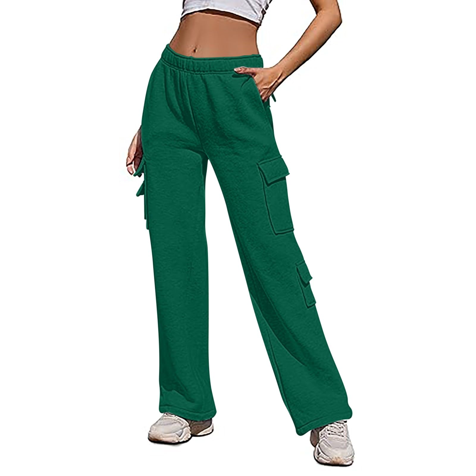 Joggers for Women Ladies Sweatpants with Pockets Elasticated High Waist Sport Pants Ladies Jog Pants Sport Gym Drawstring Loungwear for Ladies Running Fitness Try Before You Buy Womens Clothing