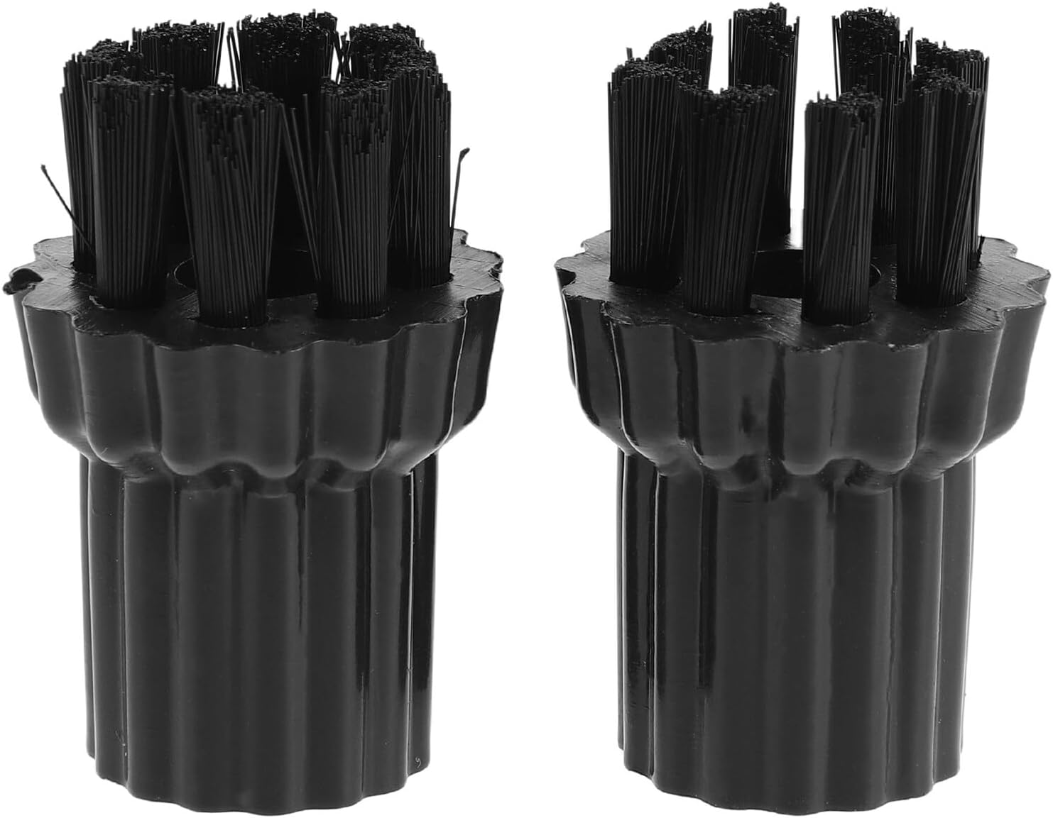 Garneck 2pcs Steam Mop Brush Heads Replacement with Sturdy Nylon Bristles Multi-Angle Rotating Steam Cleaner Attachments for Floors Upholstery Rapid Heating Deep Cleaning Pads for Home Use