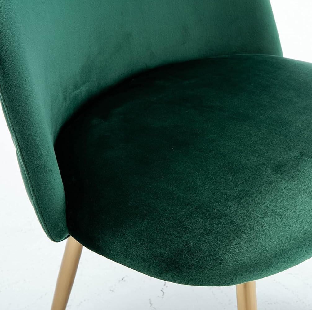 Ensemble Table a Manger avec 4 Chaises Tables Ronde 80cm et Chaises Velours pour Cuisine, Salle à Manger et Salon (4 chaises Vert + Table Ronde)