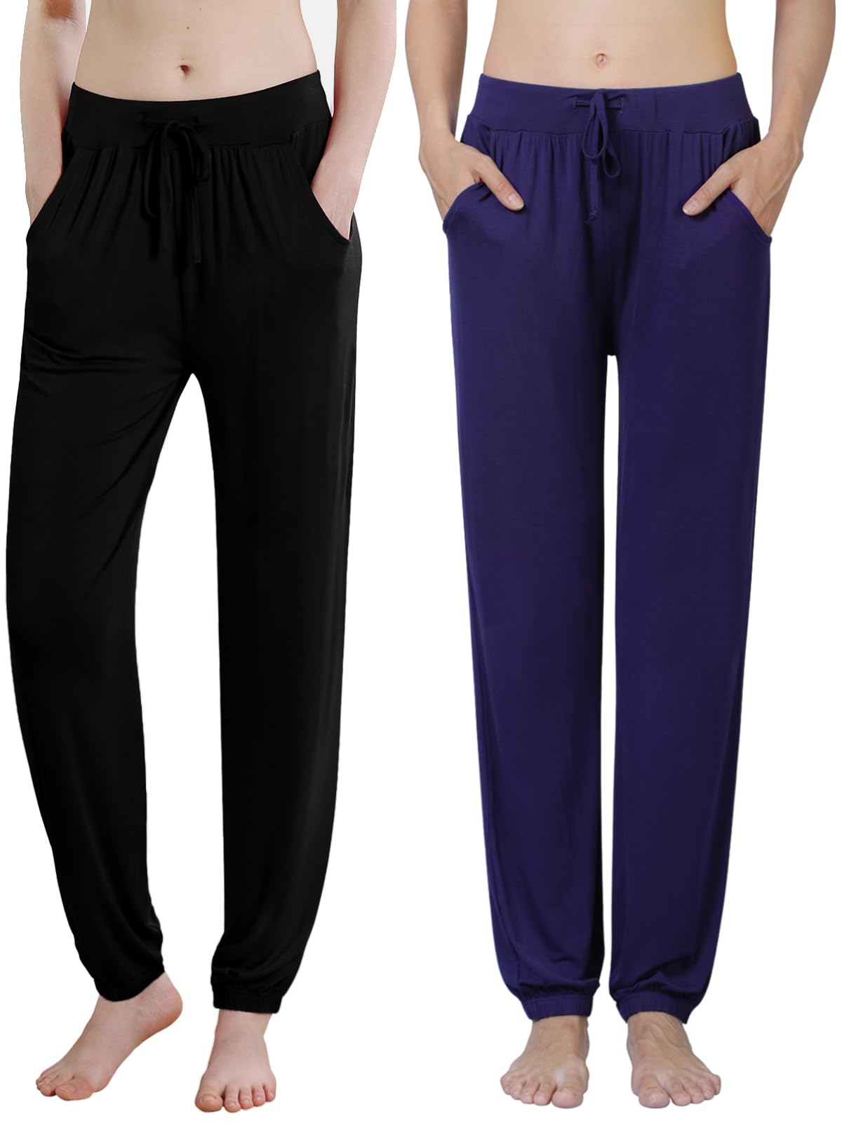 Komfokore Freizeithose Damen Hose Weiche Lounge Hosen Schlafanzughose mit Tasche