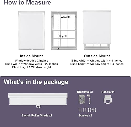 Miniatura 6 de Boolegon Persianas enrollables opacas sin cordones para ventanas, con protección UV, estable, aislamiento de calor, ahorro de energía, para oficina