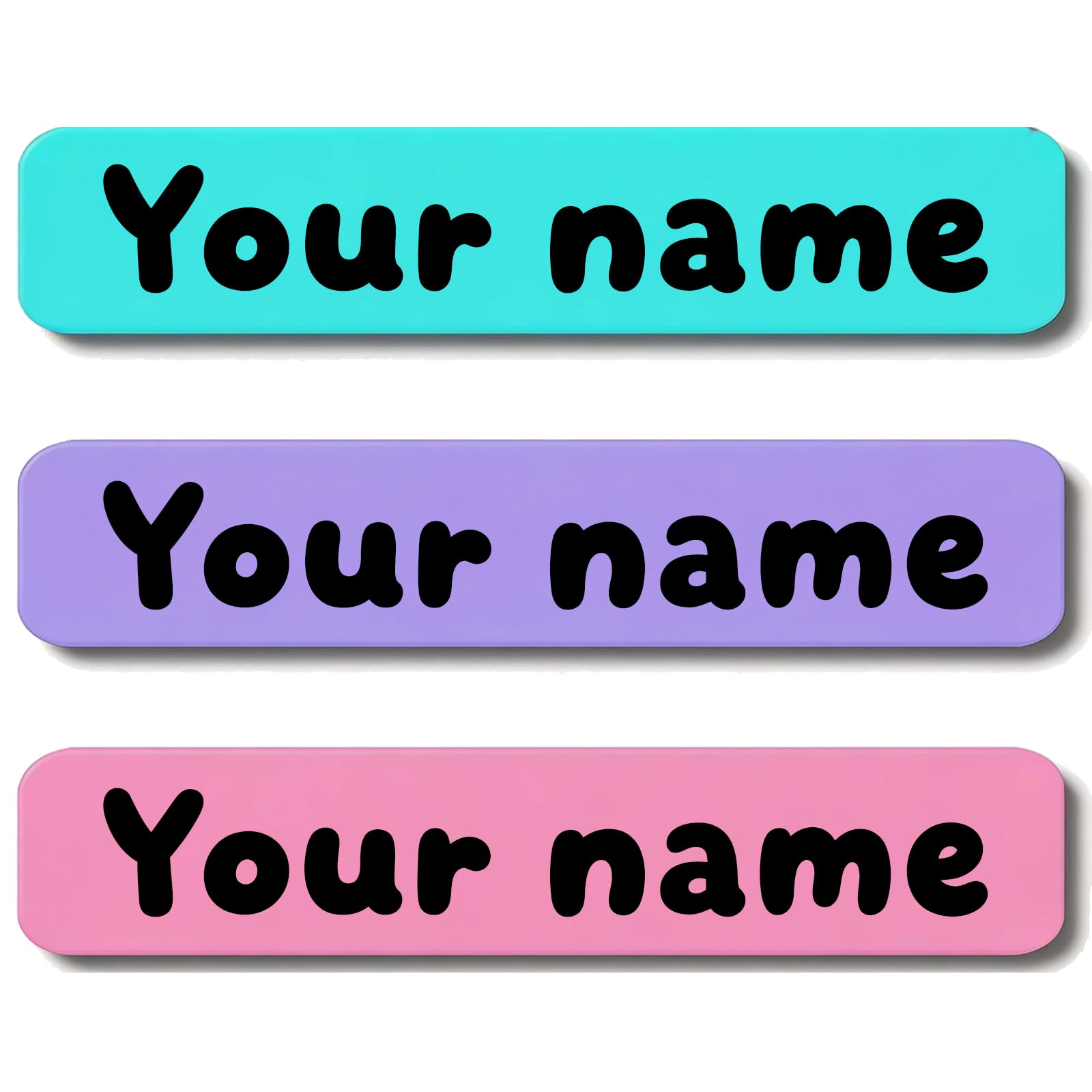 Personalized Waterproof Name Stickers for Kids, Washable Clothing Labels, Durable Name Tags for School, Kindergarten, Lunch Boxes, Books, Toys – Ideal Back to School（Blue, Purple and Pink）