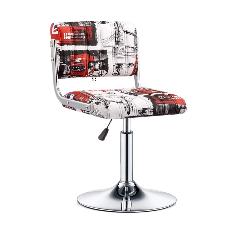 GCX - Taburete de peluquería especial para salones de belleza, peluquería, manicura, corte de pelo giratorio (color: blanco rojo)