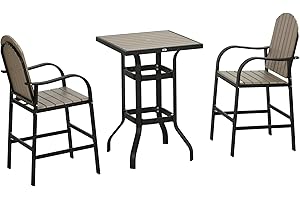 Outsunny 3 Piece Patio Bar Set: Perfect for Small Outdoor Spaces