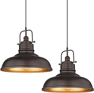 zeyu 2 Pack Large Kitchen Pendant Lights 17.7 Inch, Farmhouse Industrial...