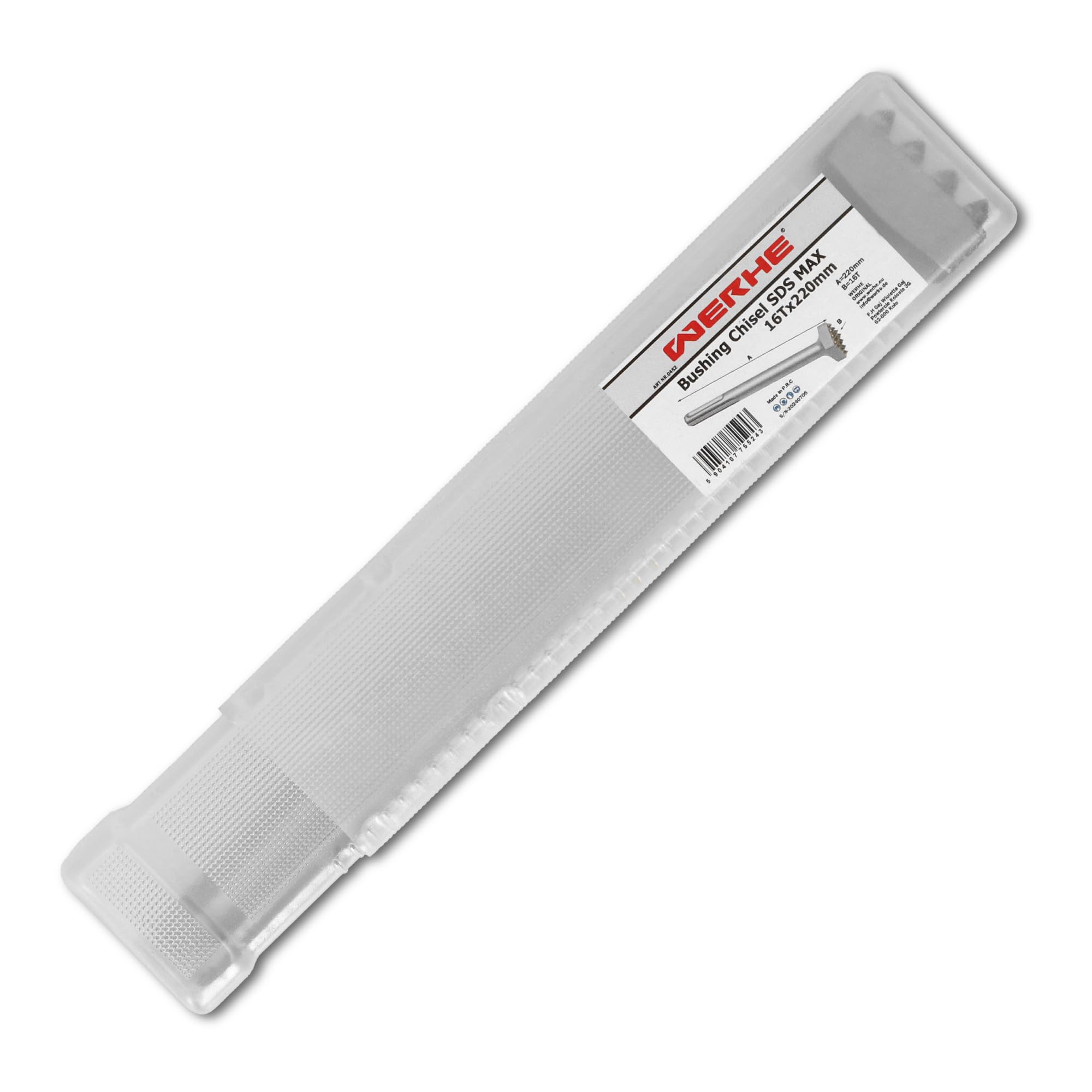 WERHE® SDS MAX Bush Hammer Chisel 16 Teeth 220mm Long, Square 36mm, Hammer Chisel for Electric Rotary Hammer, Bush Hammers - Image 2