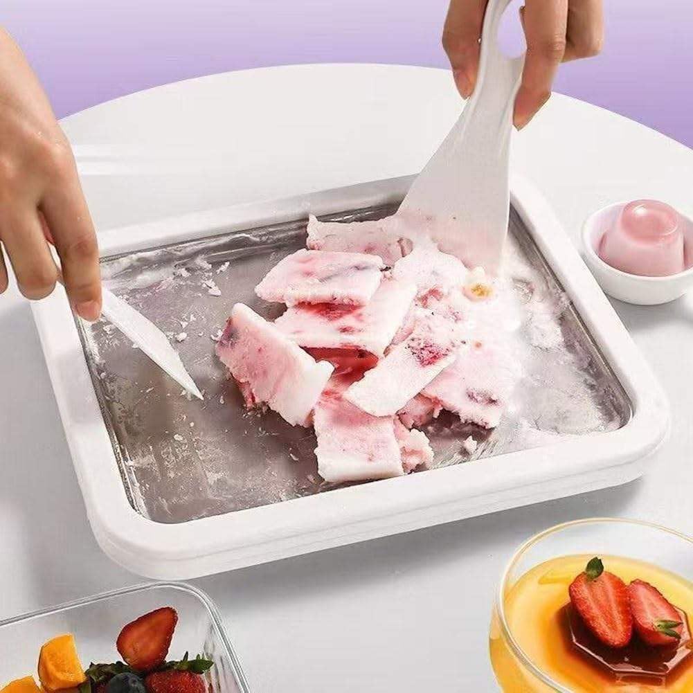 VIVITO Instant Ice Cream Roller Maker Pan | 304 Stainless Steel Rolled Ice Cream Machine with 2 Spatulas | DIY Frozen Yogurt & Gelato Maker | Non-Electric Ice Cold Plate | (AnyColor, Pack of 1)-image-30