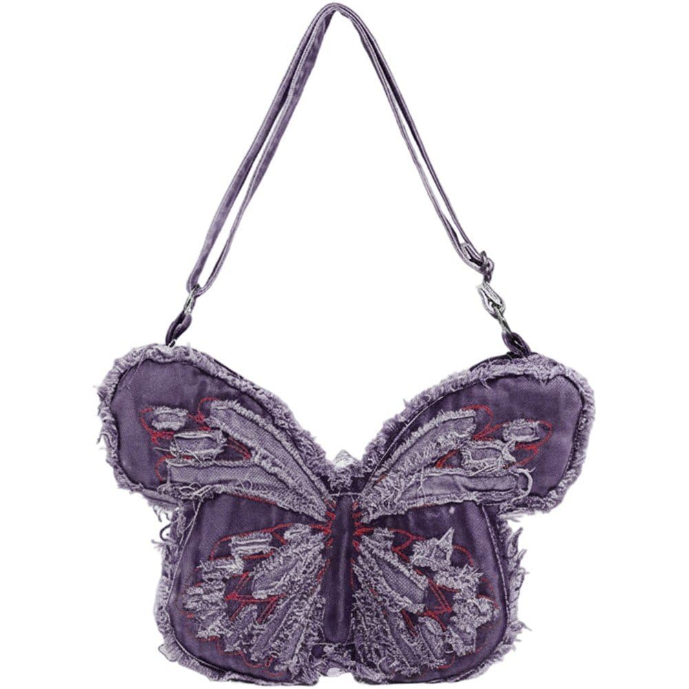Sac bandoulière femme jean papillon pour vos sorties urbaines Y2k