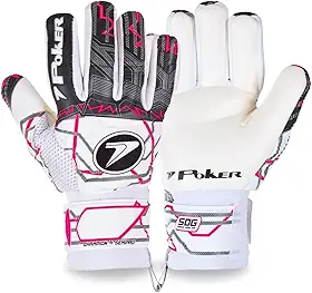 Luva De Goleiro Poker Champion 9 Semi Profissional Multiterreno Flat Macia Confortável Grip Látex Reforçada Punho Ajustável Elástico