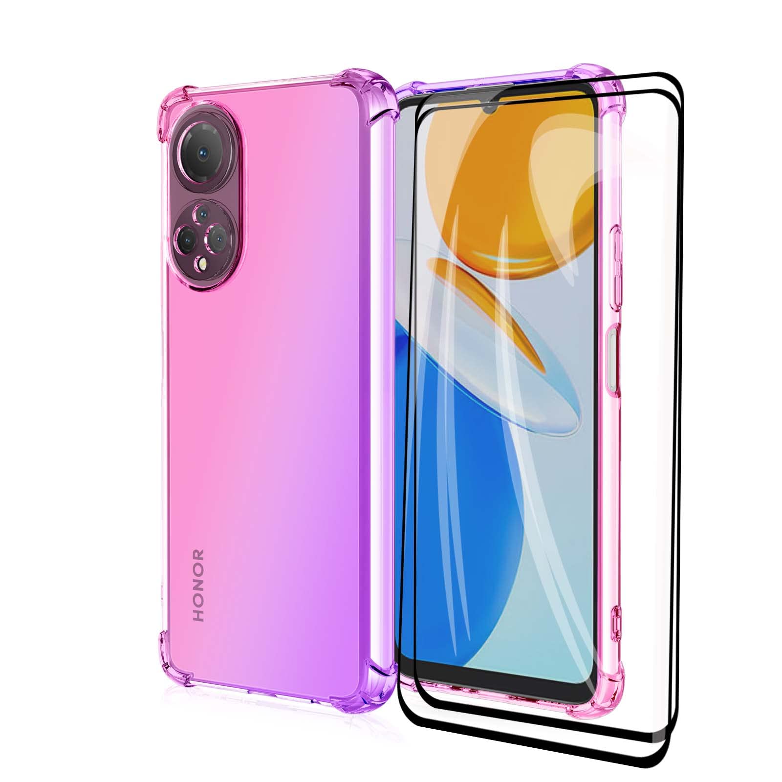 GOKEN Cover Per Honor X7 – Silicone TPU Effetto Gradiente Viola/Blu, Antiscivolo E Antiurto
