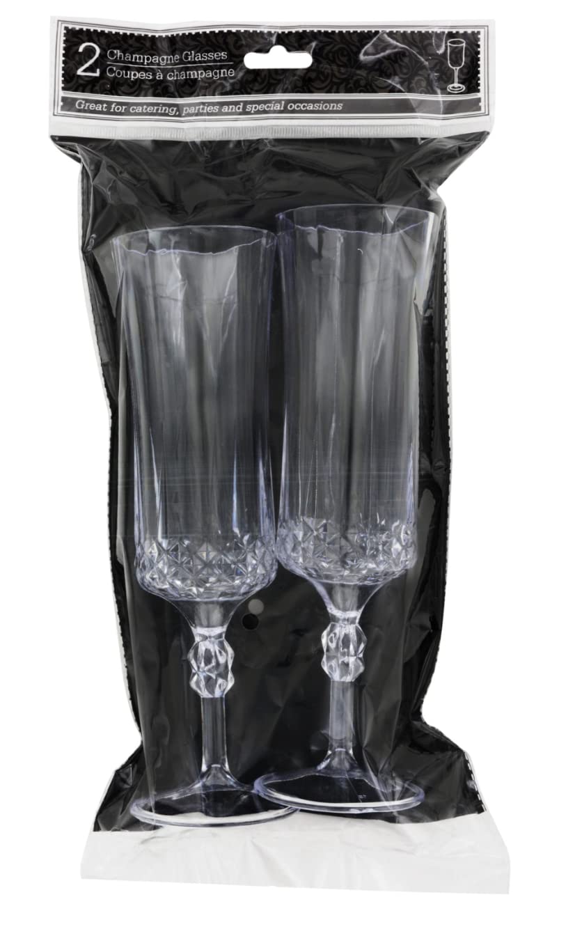 Plastic Champagne Glass - 2 ct