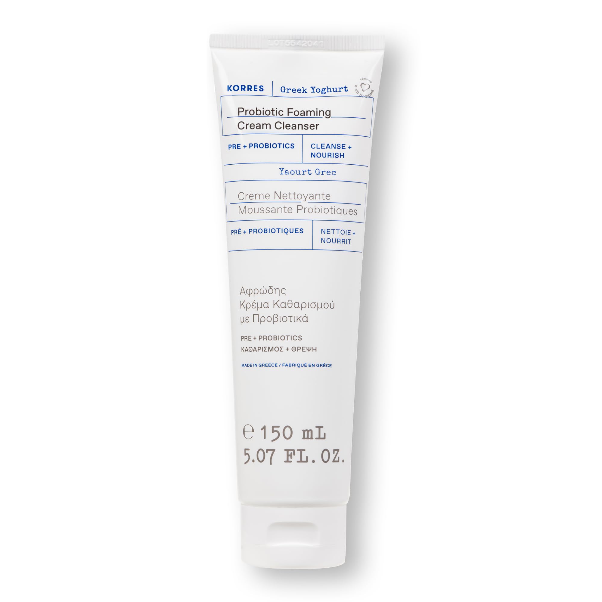 Korres Greek Yoghurt Probiotic Foaming Cream Cleanser Cream Cleansing Foam With Probiotics 150 Ml