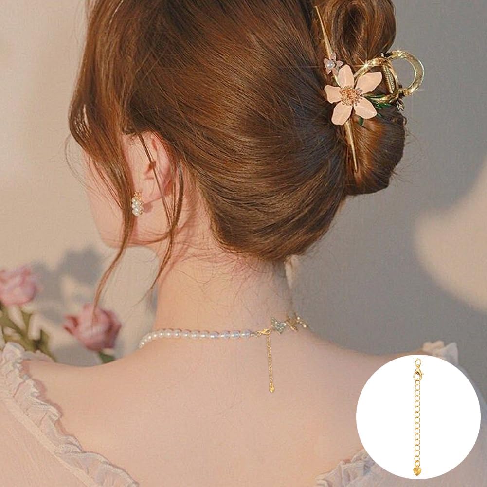 MAYJOYDIY 12Pcs Real 18k Gold Plated Necklace Extenders Chain 2.8inch Gold Plated Extender Chains with Lobster Clasp Heart Charm Removable Brass Chain Extender for Necklace Bracelet Jewelry Making - Image 7