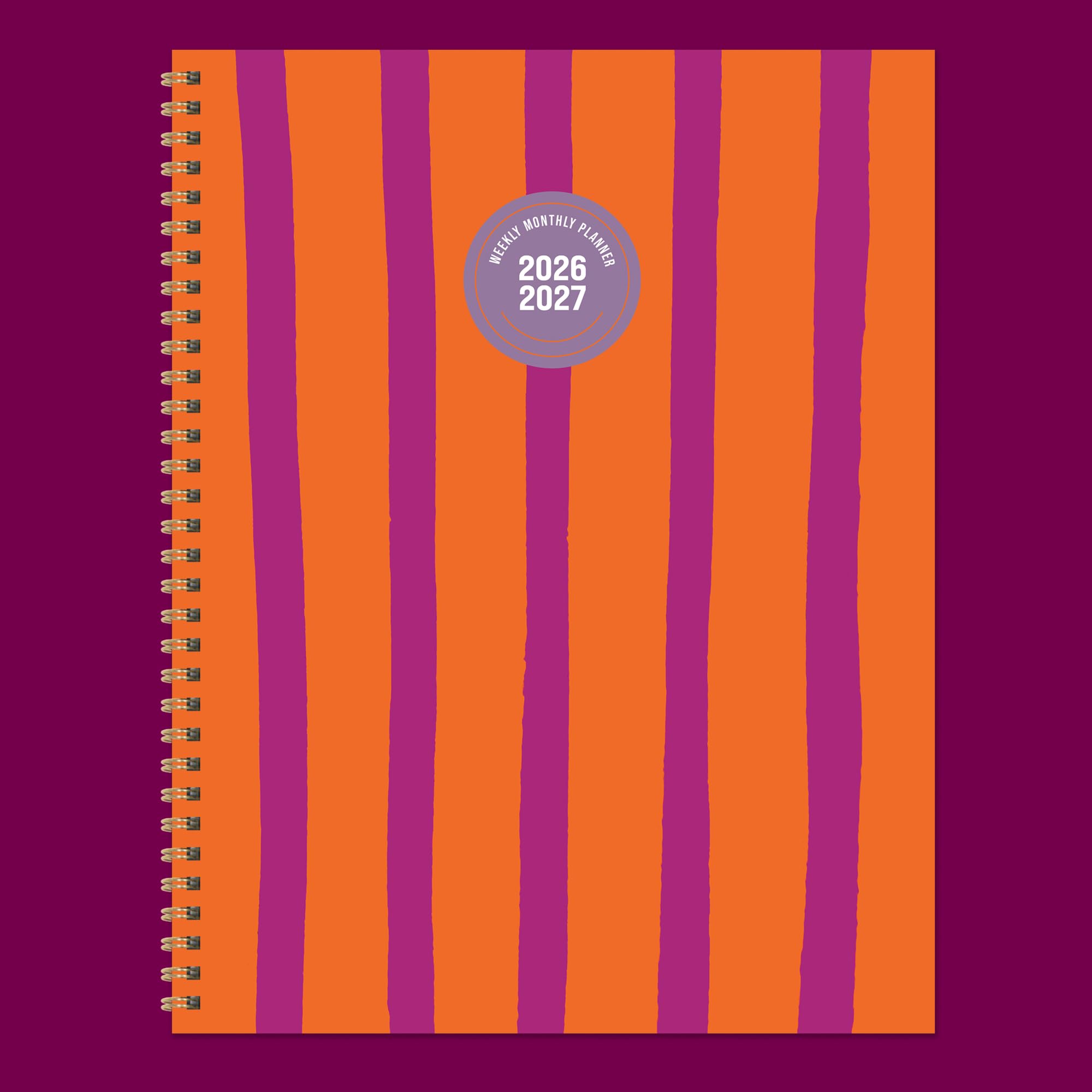 TF Publishing Agenda settimanale mensile da luglio 2026 a giugno 2027, con copertina resistente, carta spessa non patinata e adesivi per la pianificazione, 22,9 x 27,9 cm