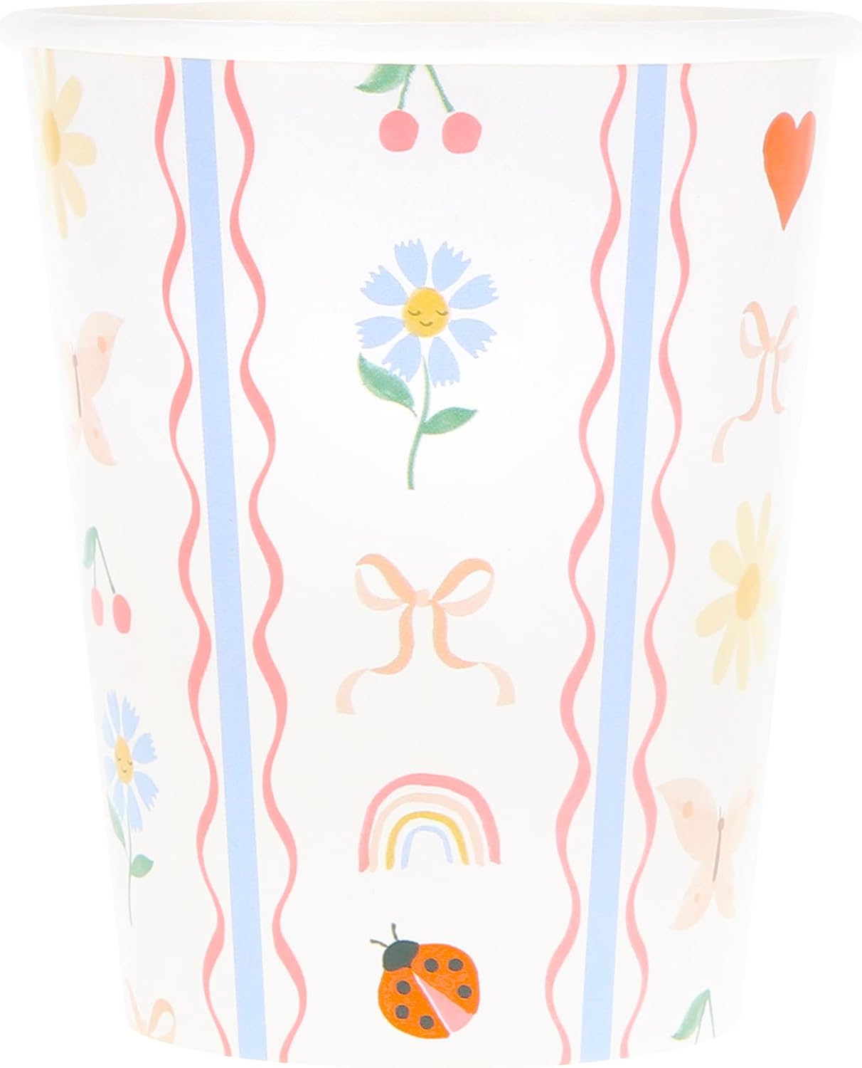 Meri Meri Fruity Pattern Picnic Cups (Pack of 8), Disposable Paper Cups, Sized for Kids & Adults, Ideal for Hot or Cold Party Drinks, 9oz Capacity