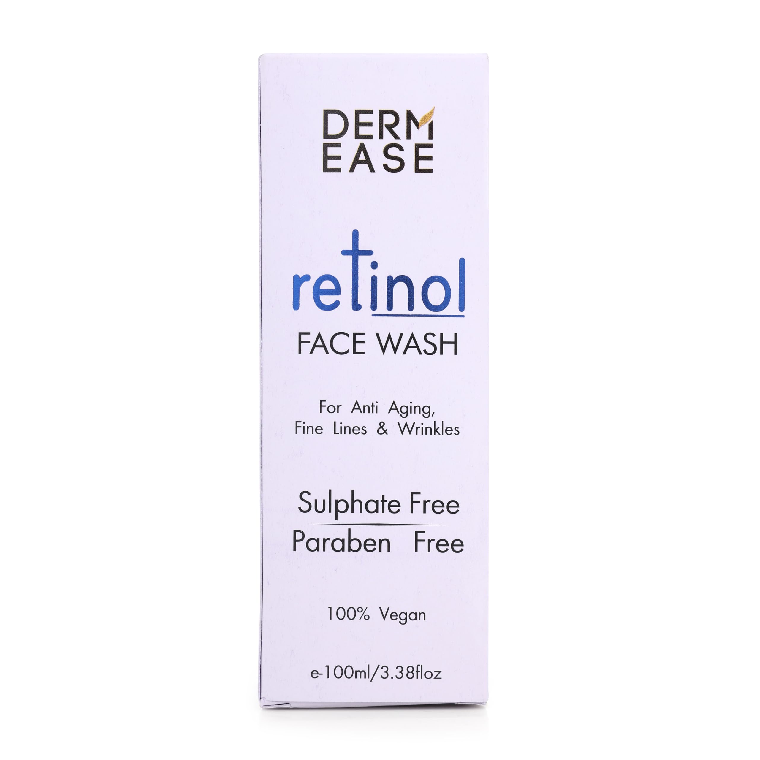 Retinol Face Wash 100ml for Anti Aging, Fine Lines & Wrinkles |100% Vegan Face Wash for Men & Women |Sulphate & Paraben Free Face Wash for Oily Skin | All Skin Types