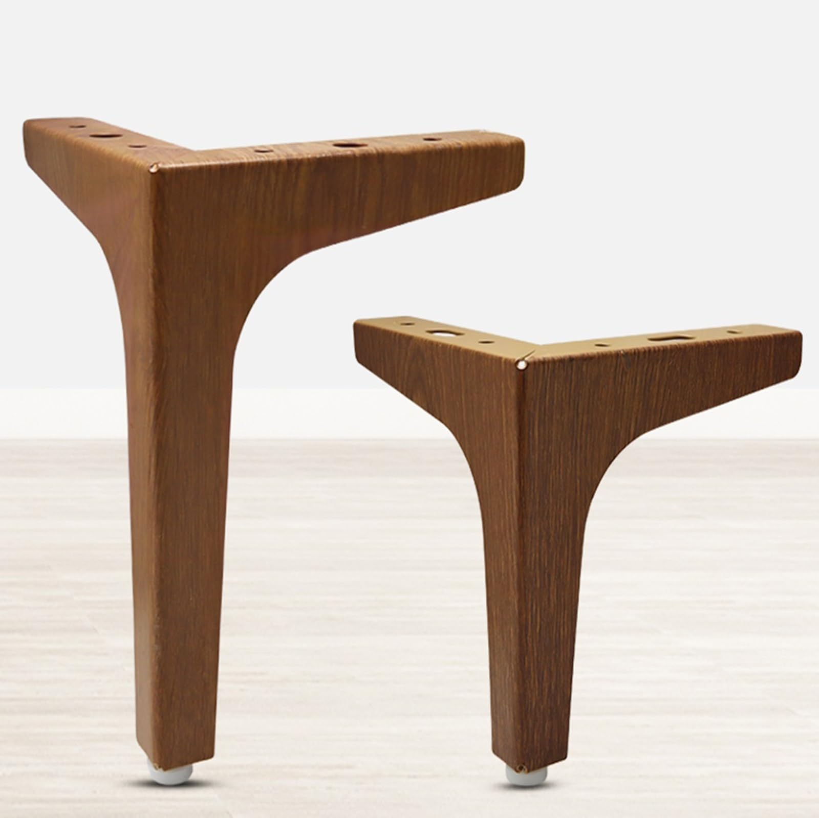 Jcvccv Brown 4X Triangular Furniture Legs, Cabinet Feet, Table Legs, Cold-Rolled Steel, Load-Bearing 400Kg, Wear-Resistant, Anti-Oxidation(,15Cm/5.9In)