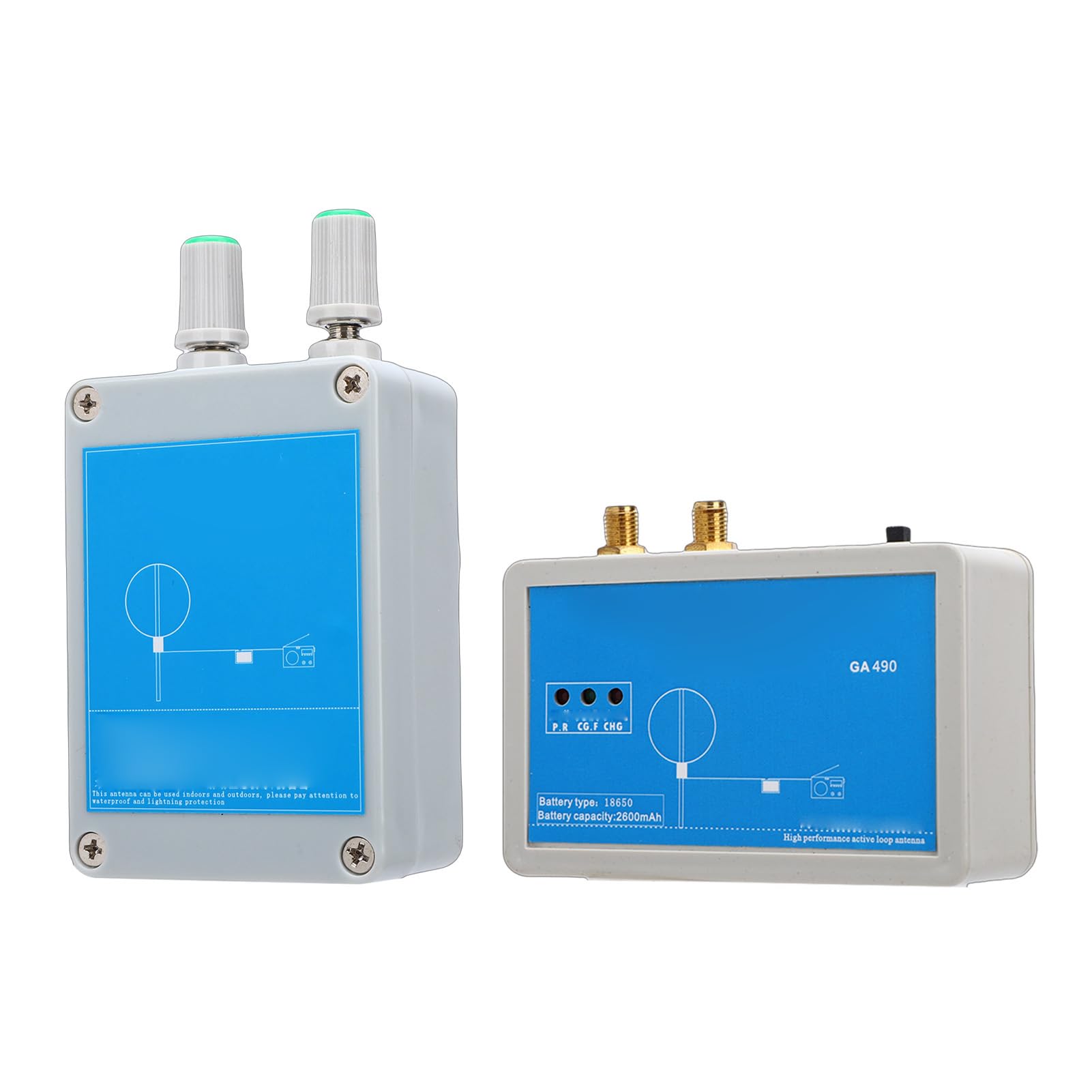Ejoyous Antena de Bucle Activo ABS 100 KHz a 179 MHz Antena de Radio de Corta Portátil con Batería de 2600 MAh Bucle de 50 Cm para Recepción de Aire MW SW Balcón Al Aire Libre Usuarios de SDR en la