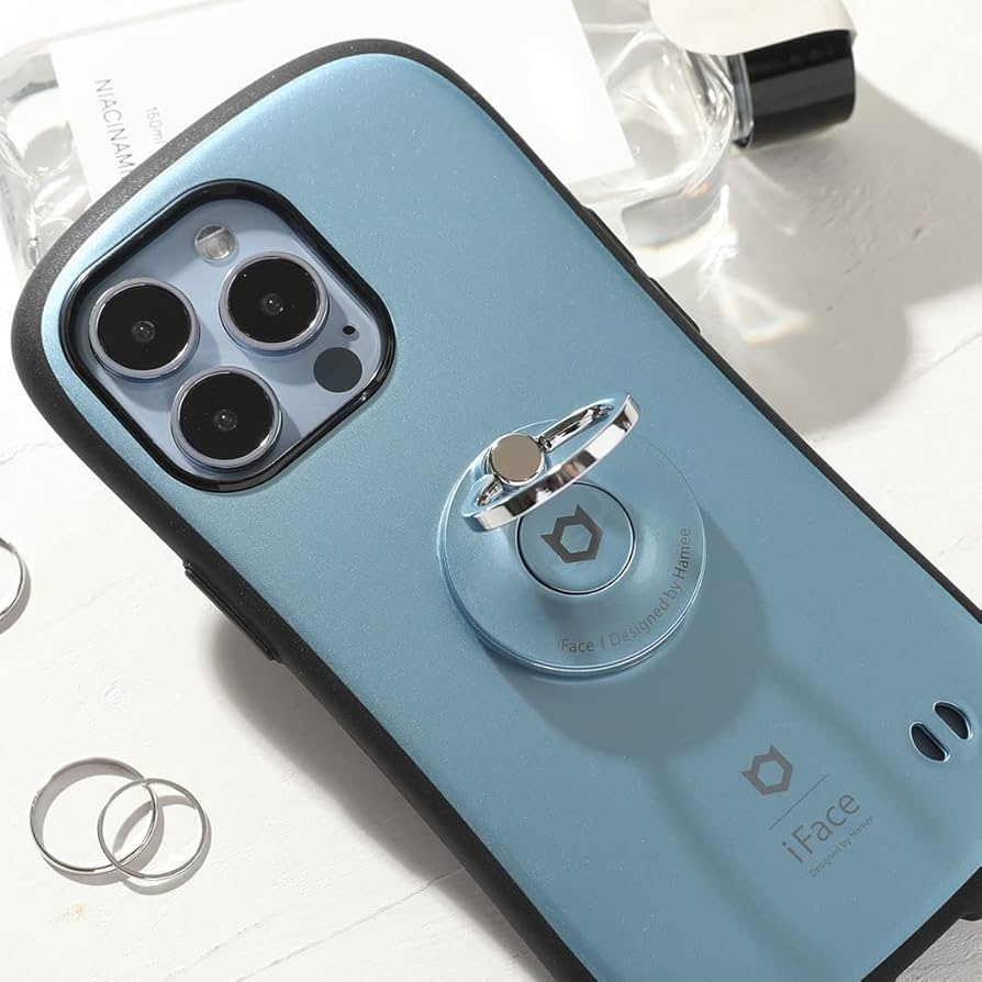 美品・iFaceケース•リング付　iPhone13pro128GB　シエラブルー iPhone13ProシエラブルーにReflectionペールブルーを装着してみ