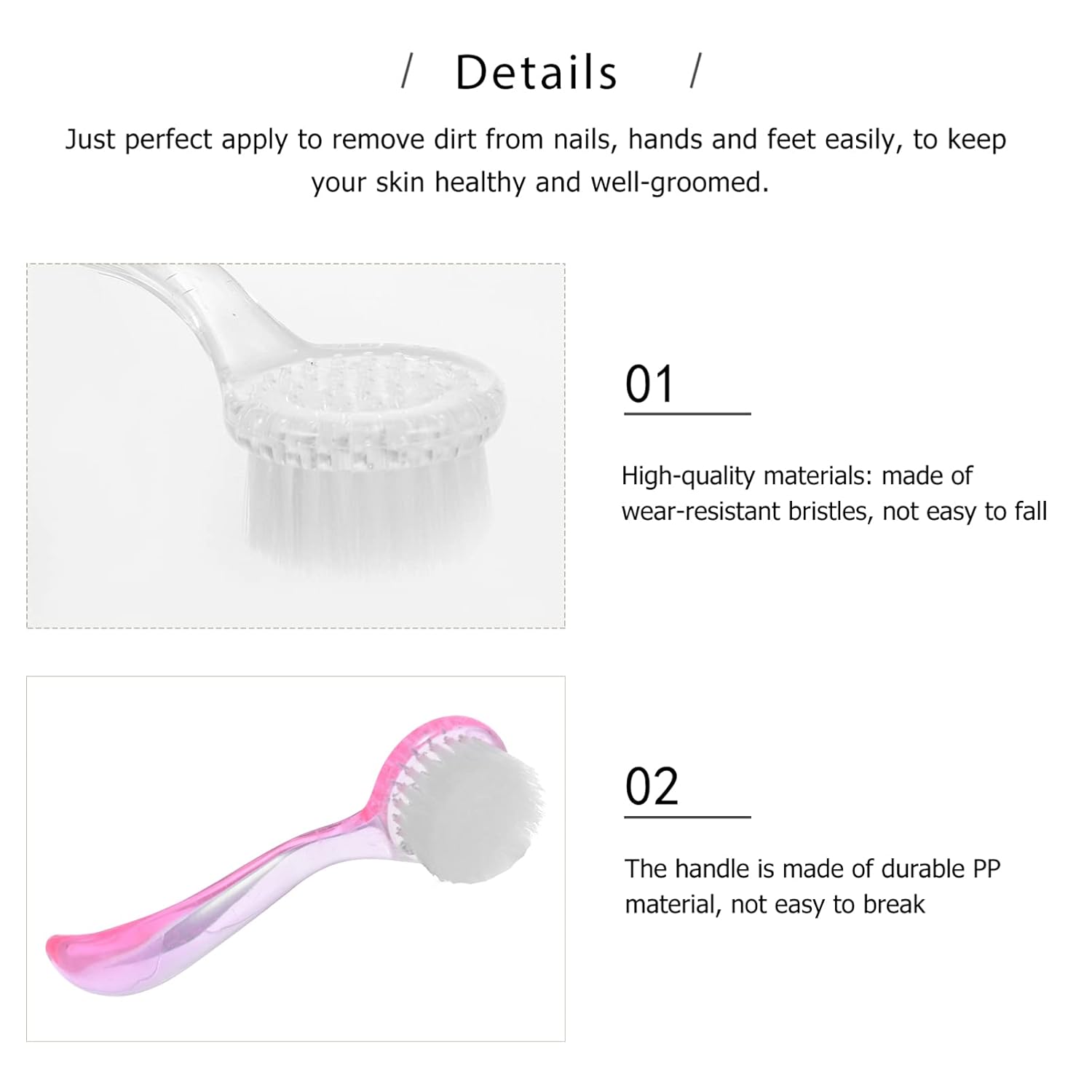 Mikinona 12pcs Fingernail Cleaning Brush with Cover Handle Grip for Easy Cleaning Soft Bristles for Gentle Nail Care for Includes and Brushes