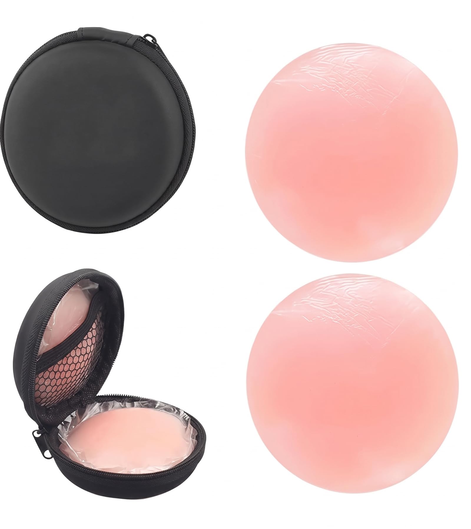 Pasties for Women Nipple Covers Reusable Adhesive Silicone Covers Invisible Nippleless Pasties with Travel Case.-image-25